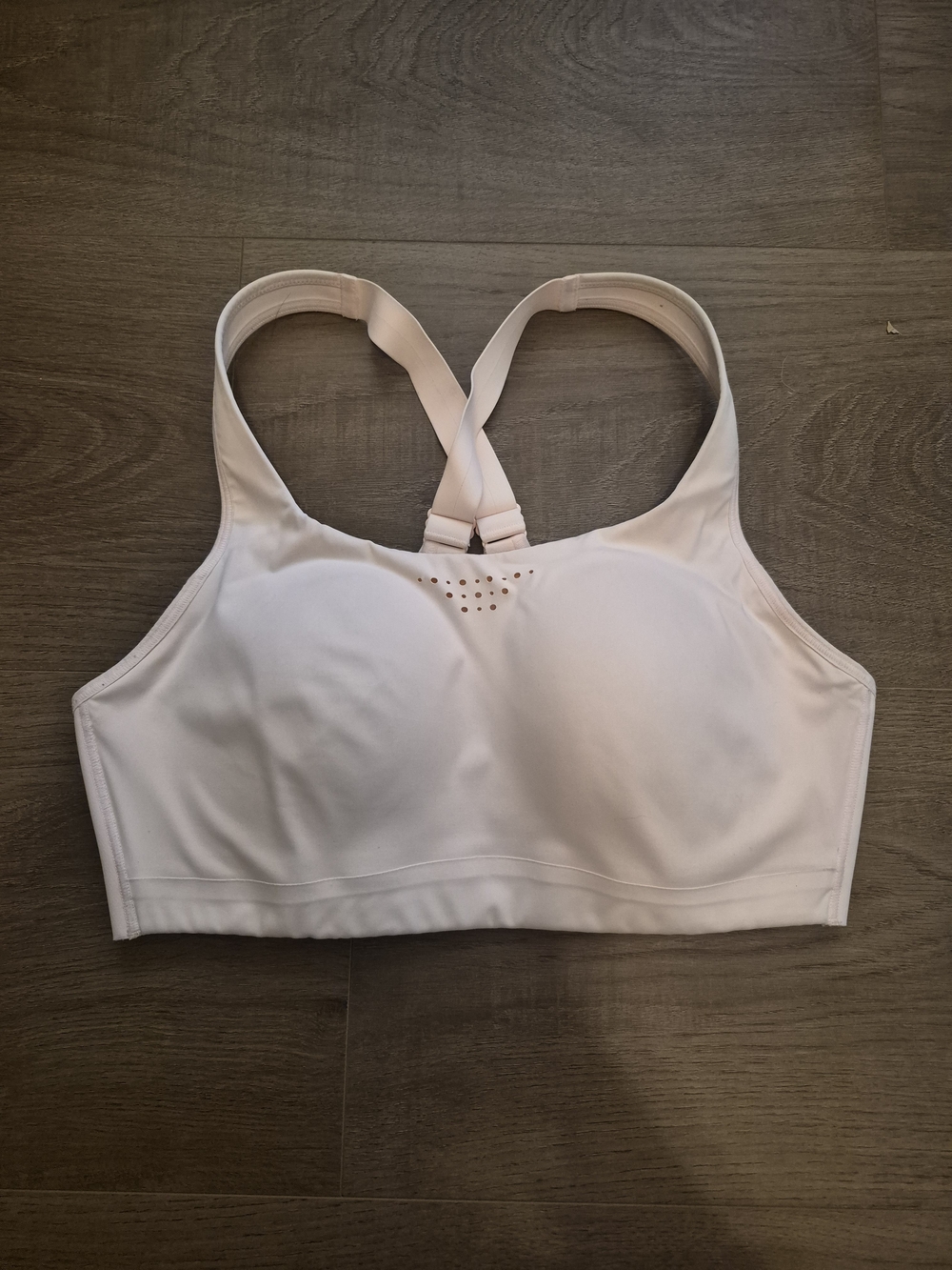 Light Pink Supportive Sports Bra with Crossback Straps